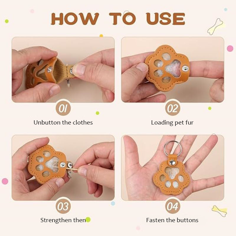 🐾Pet Paw Shaped Leather Keychain