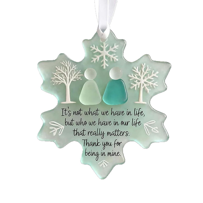 Snowflake-shaped acrylic friendship ornaments