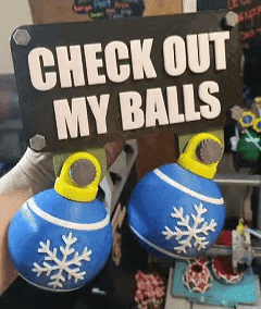 Funny "Check out my balls" Christmas tow hook set