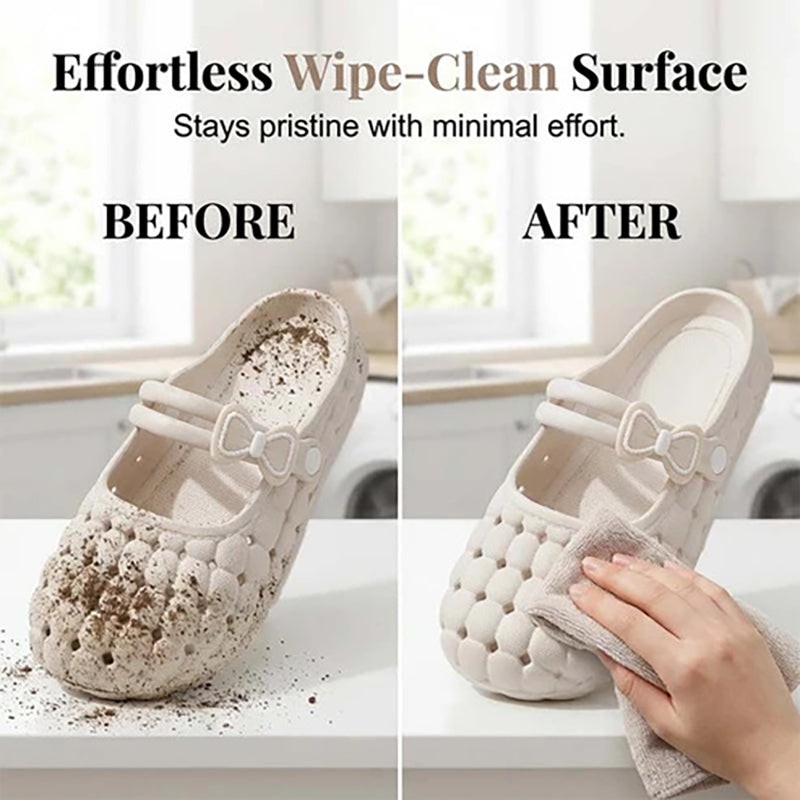 Bow tie soft soled closed toe sandals