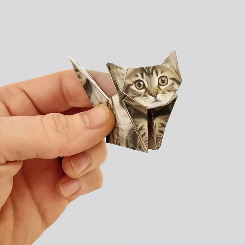 🐱 5-Minute Foldable Paper Cats (50 pcs): No Glue/Scissors Required