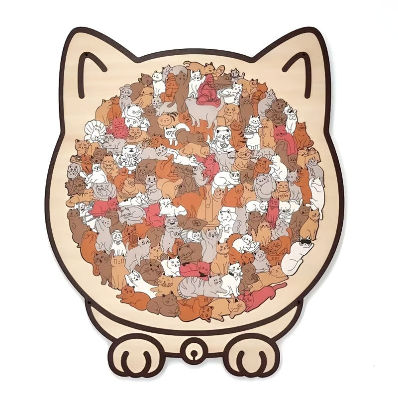 🔥🐈135-Piece Wooden Cat Puzzle🐾