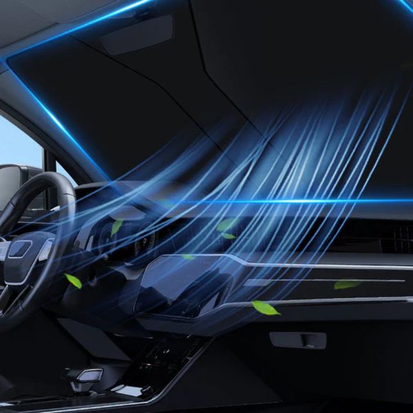 Foldable car windshield sunshade