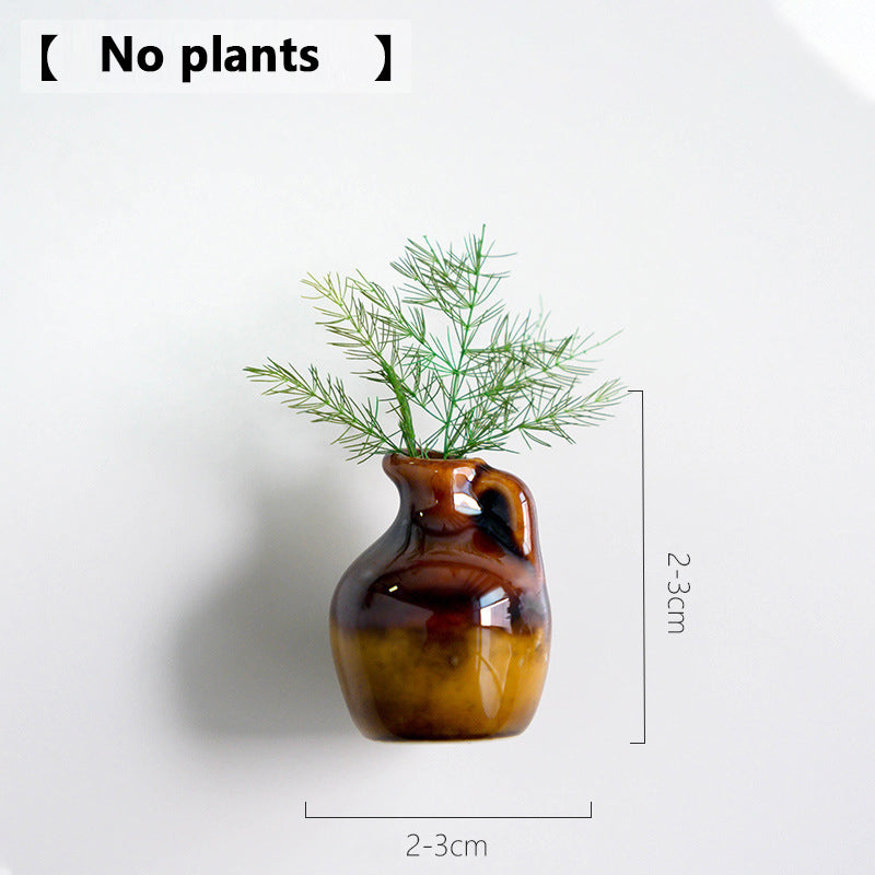 Mini ceramic vase-shaped refrigerator magnets