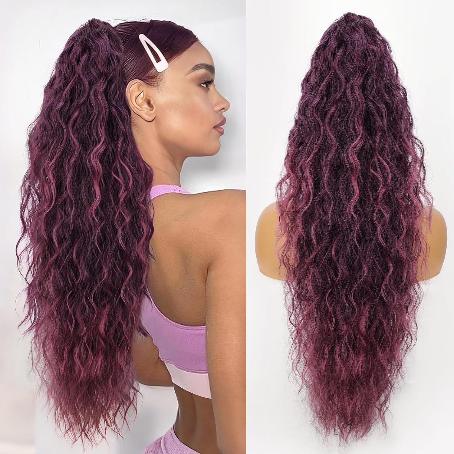 Water ripple ponytail wig