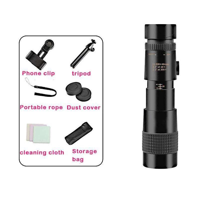 4K 10-300X40mm Super Telephoto Zoom Monocular Telescope