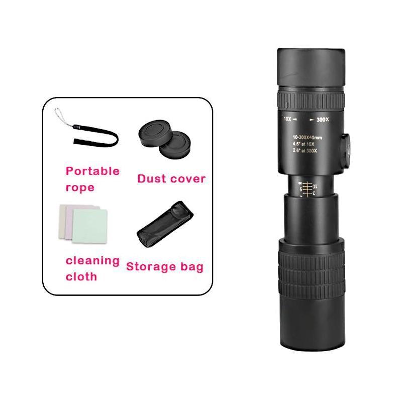 4K 10-300X40mm Super Telephoto Zoom Monocular Telescope