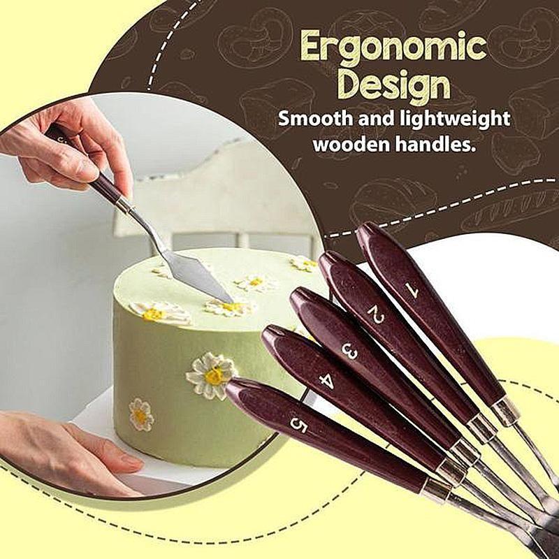 5Pcs Stainless Steel Baking Pastry Spatulas