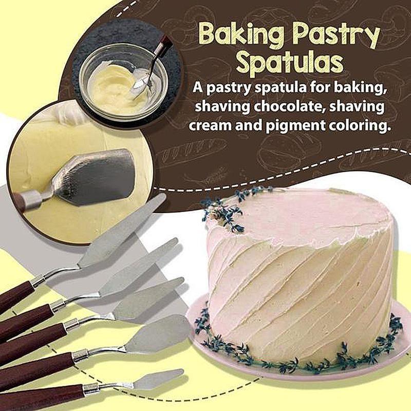 5Pcs Stainless Steel Baking Pastry Spatulas