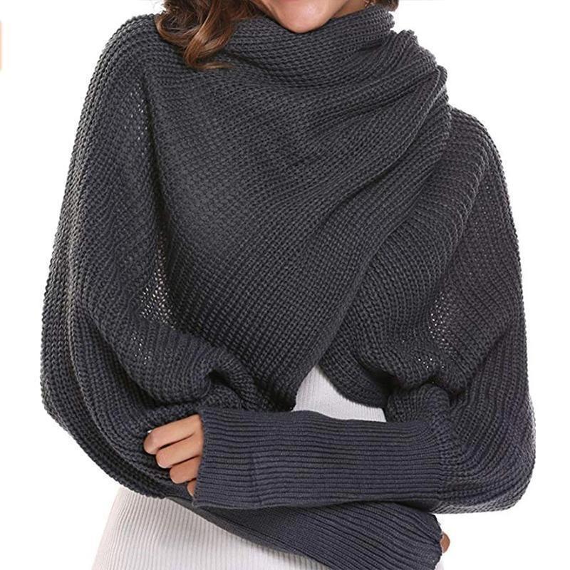 Autumn & winter fashion crochet knitted scarf with sleeves