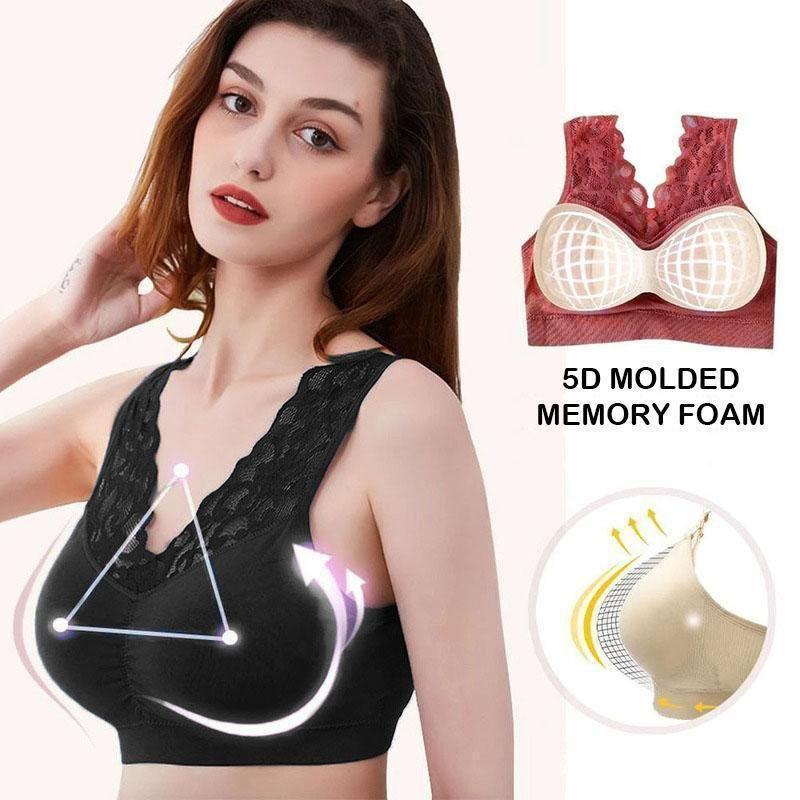 Breathable sports lace bra