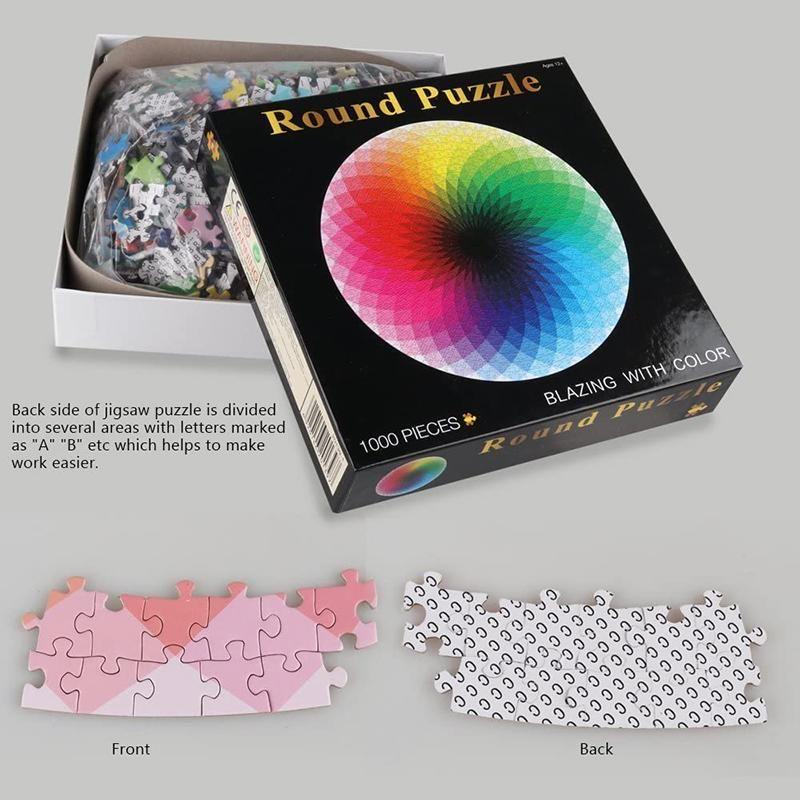 Gradient Colorful Rainbow Round Puzzles