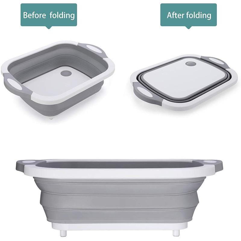 Multifunctional Cutting Board Foldable Sink Drain Basket