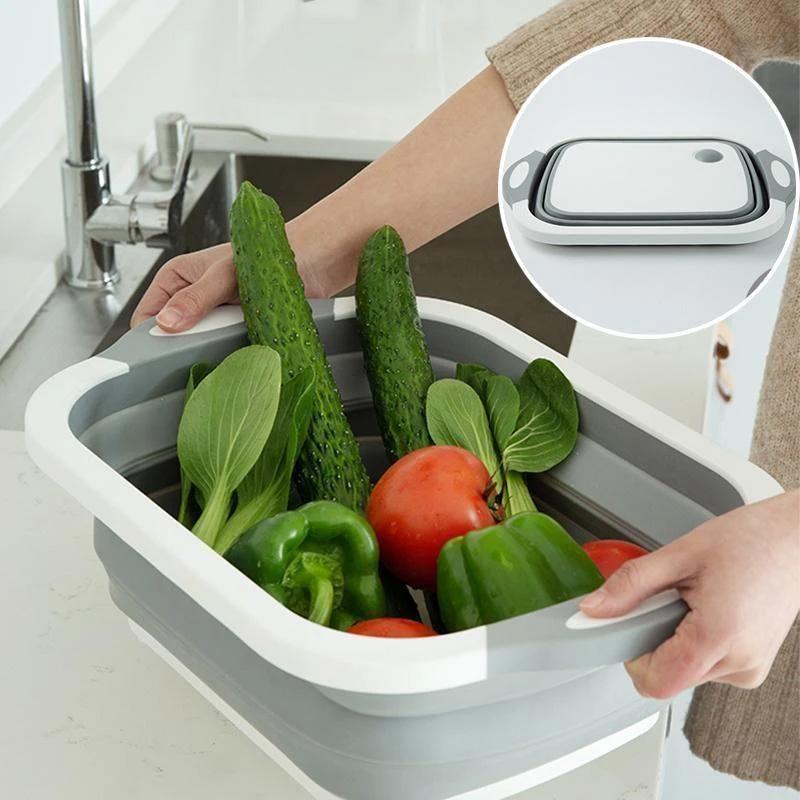 Multifunctional Cutting Board Foldable Sink Drain Basket