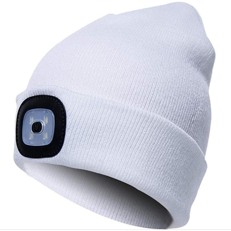 Unisex Winter Warm Knit Hat Head Torch Cap