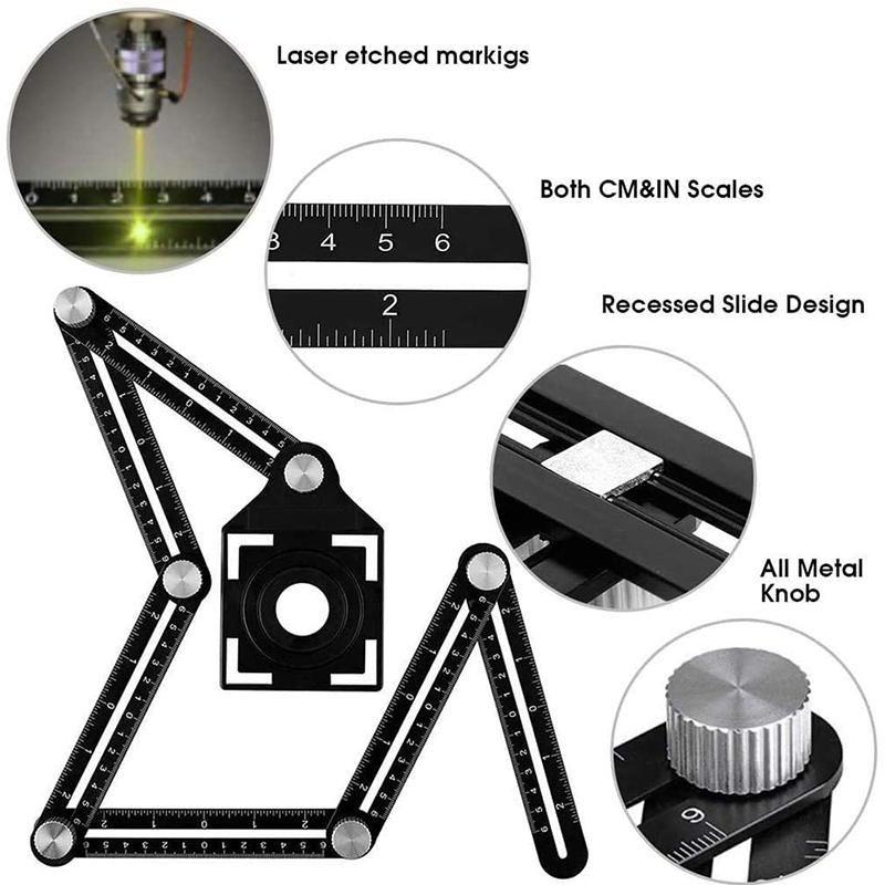 6-Sided Multi Angle Measuring Ruler
