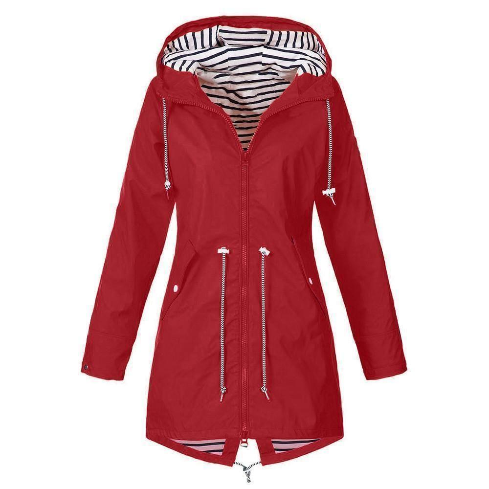 Waterproof foldable hooded jacket for women