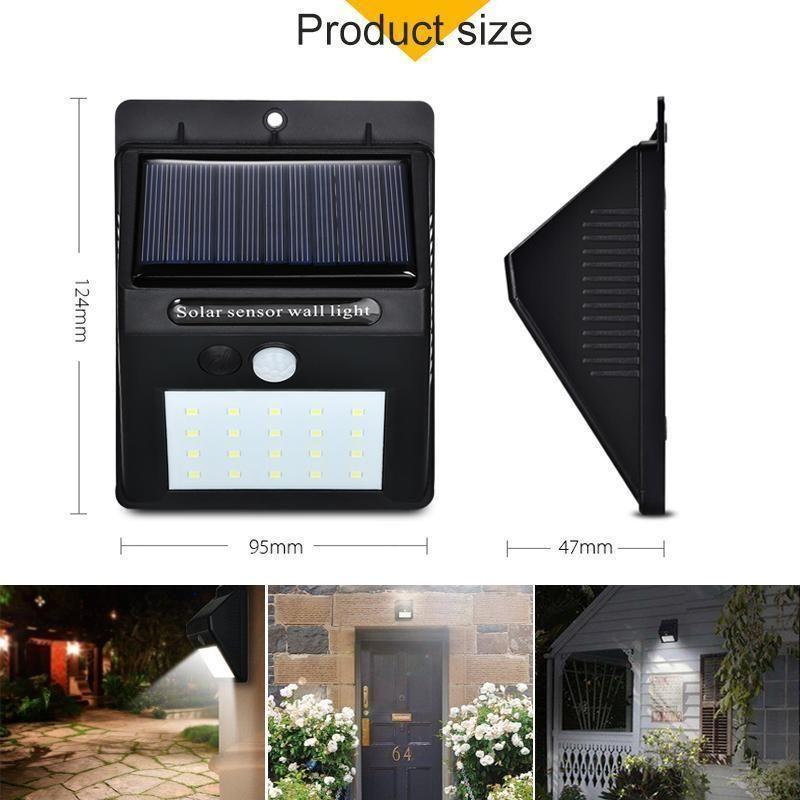20 LED Solar Lamps Outdoor, Super Bright Wall Lamp with Motion Sensor