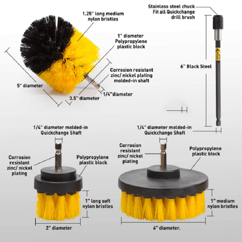 Bathroom Floor Kitchen Car Maintenance Cleaning Brush,Cordless Drill NOT Included