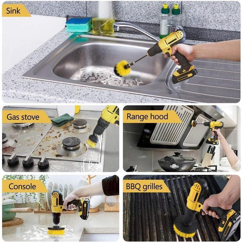 Bathroom Floor Kitchen Car Maintenance Cleaning Brush,Cordless Drill NOT Included