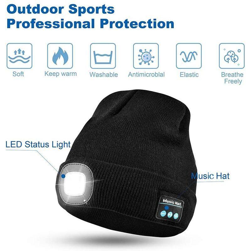 Upgraded Unisex Musical Bluetooth LED Beanie Hat