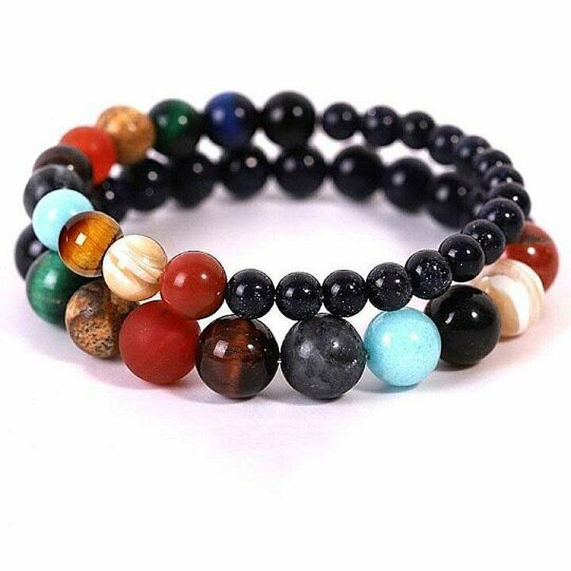 Natural Stone Solar System Bracelet