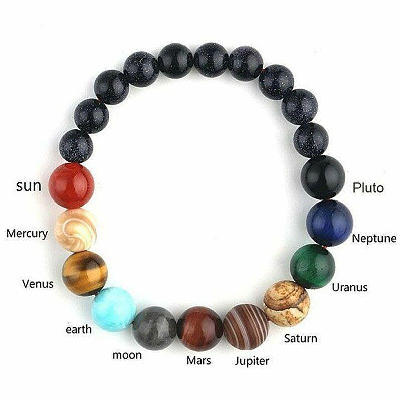 Natural Stone Solar System Bracelet