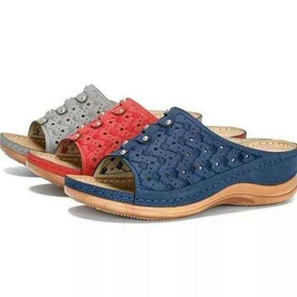 New summer draped heel platform large carved women's casual sandals