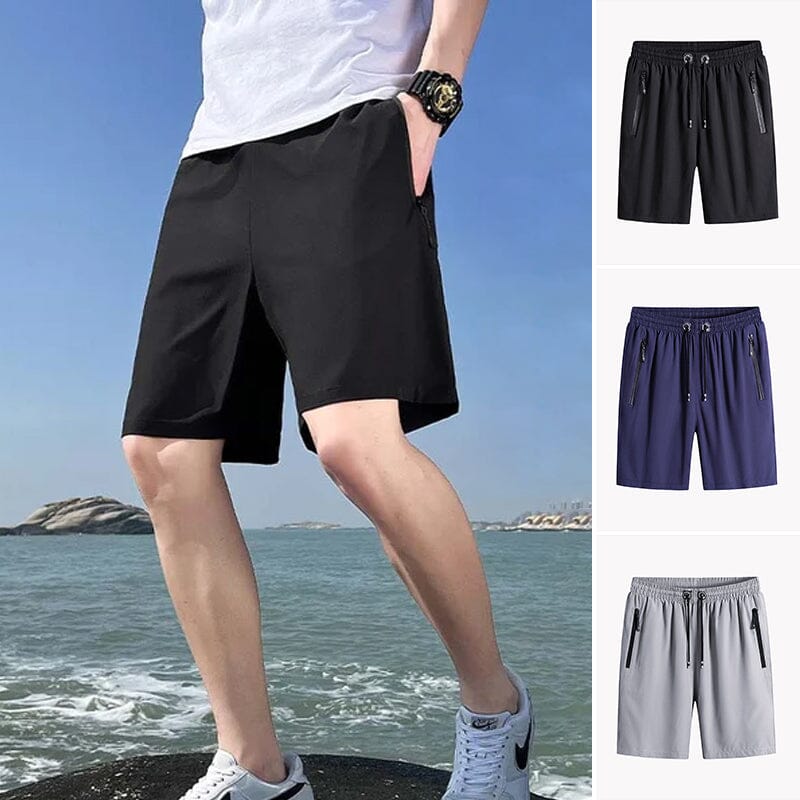 Men's stretch shorts in icy silk, large size
