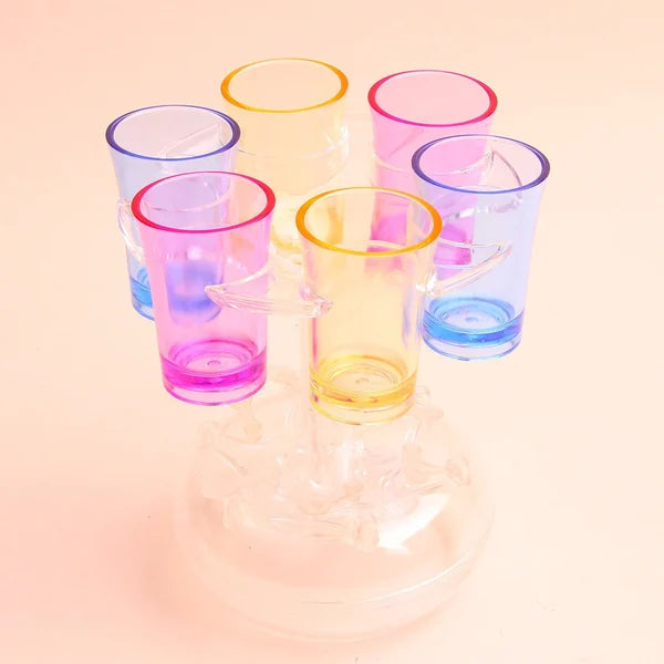 Dispenser and holder for 6 liqueur glasses