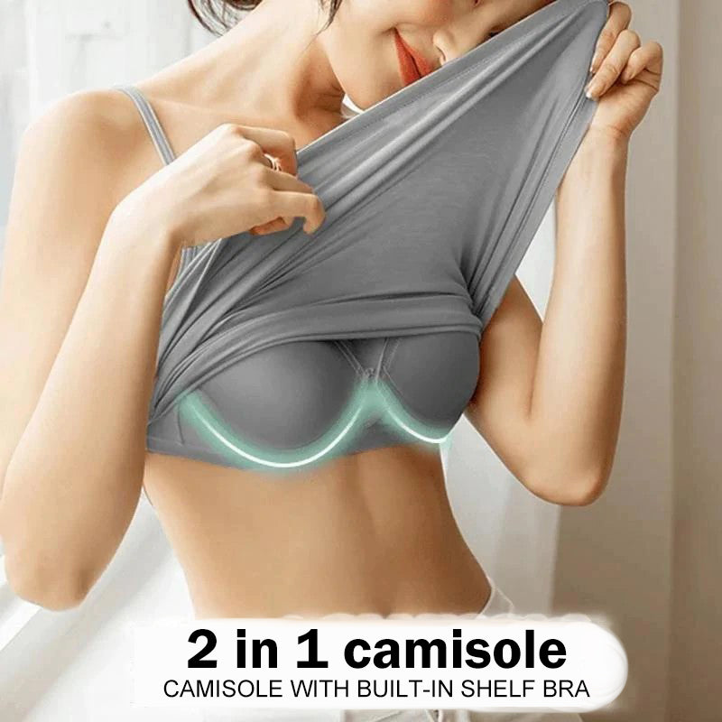 Camisole bra with built-in bra