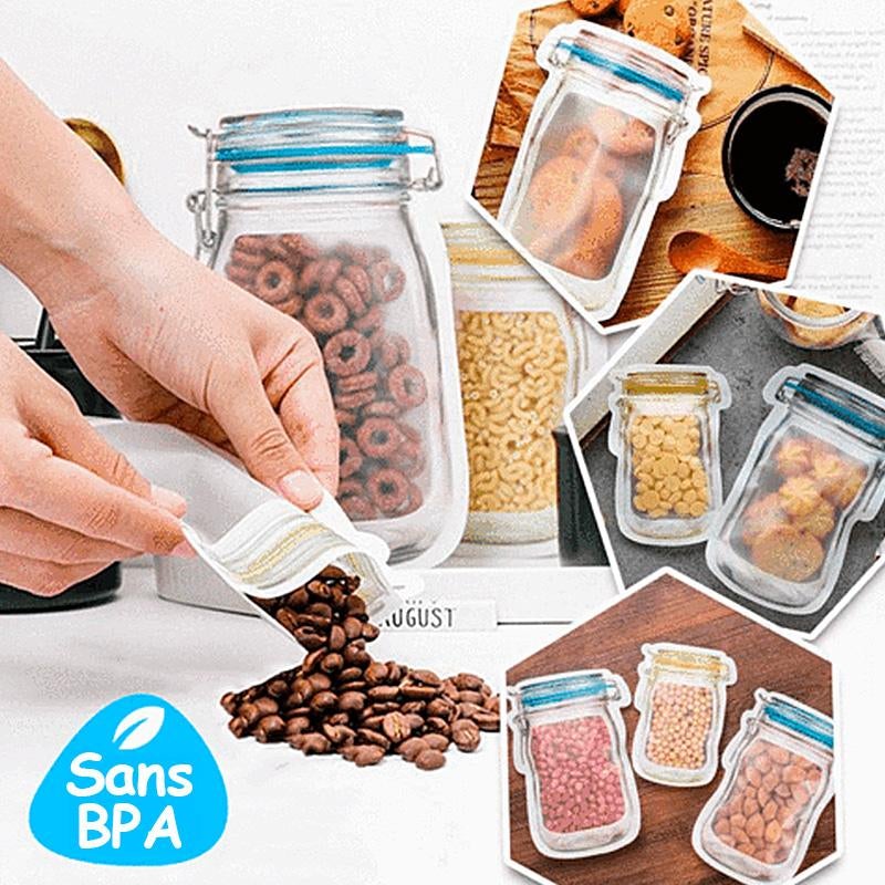 Zip bags in the shape of a pot