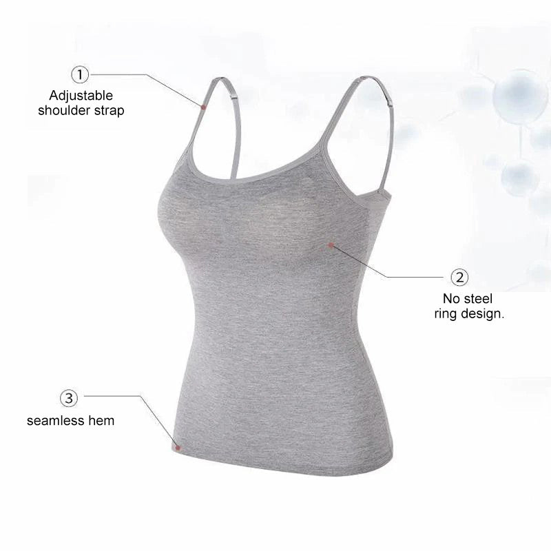 Camisole bra with built-in bra