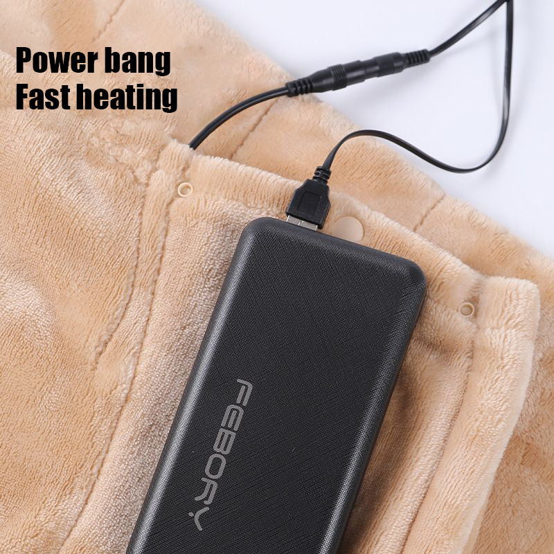 Electrically heated flannel blanket with USB charging