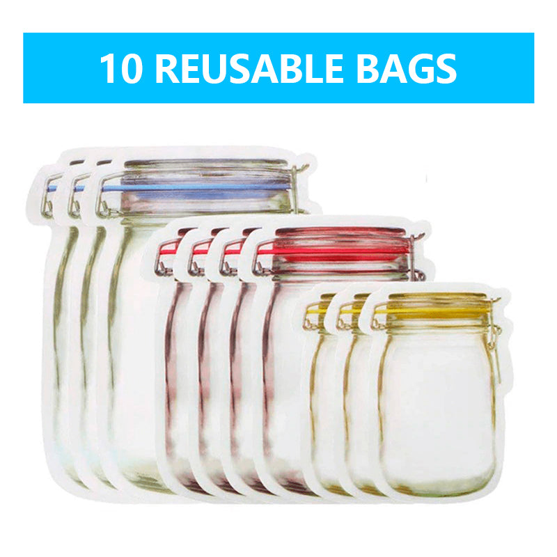 Zip bags in the shape of a pot