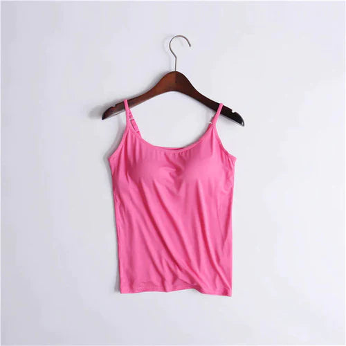 Camisole bra with built-in bra