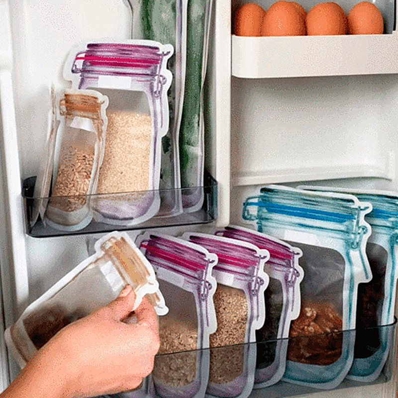 Zip bags in the shape of a pot