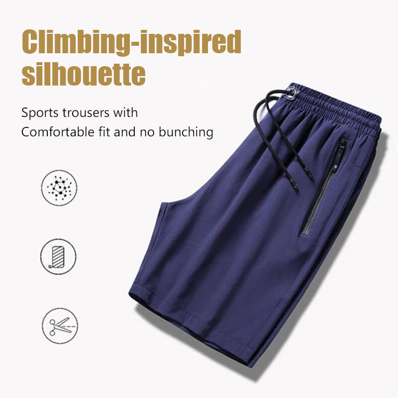 Men's stretch shorts in icy silk, large size