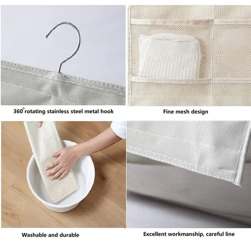 Dual Sided Wall Shelf Wardrobe Storage Bags