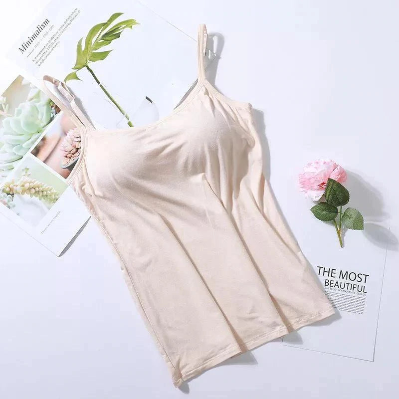 Camisole bra with built-in bra