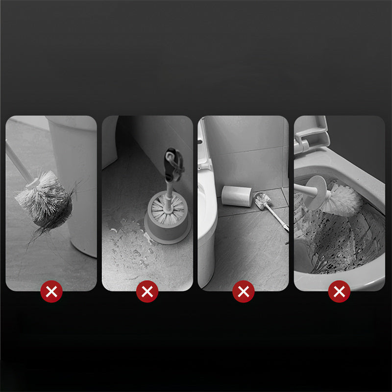 Punch-free Long Handle Silicone Toilet Brush