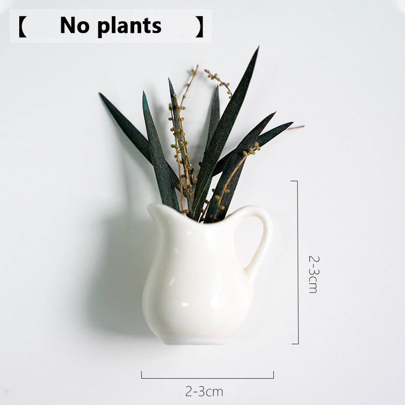 Mini ceramic vase-shaped refrigerator magnets
