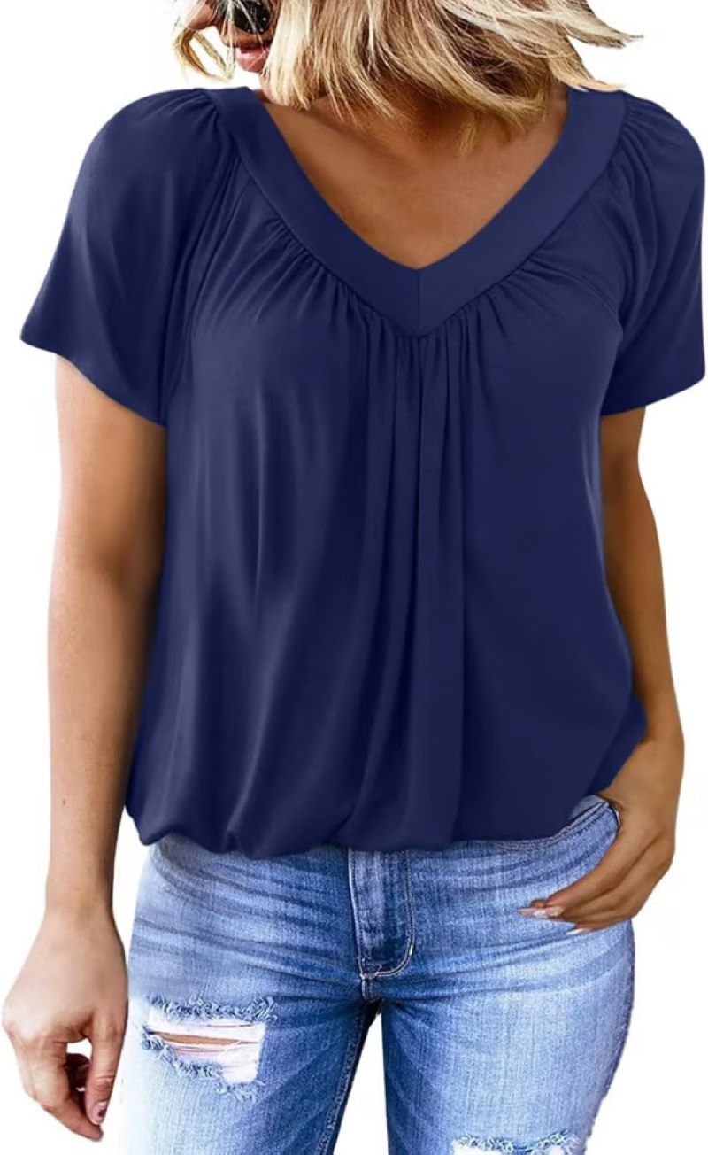 ✨Women's Casual Short Sleeve V Neck Basic T-shirts