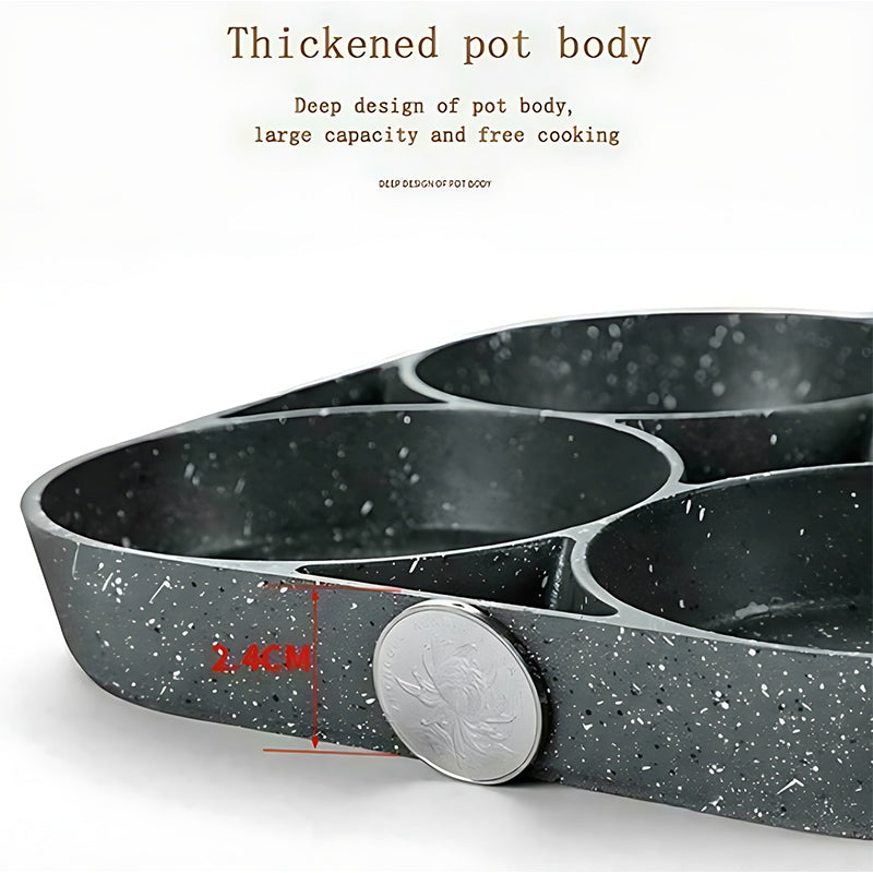 🍳Four-hole egg pan, breakfast omelette household frying pan non-stick pan🥚