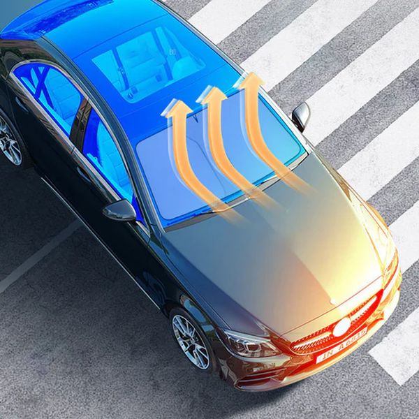 Foldable car windshield sunshade