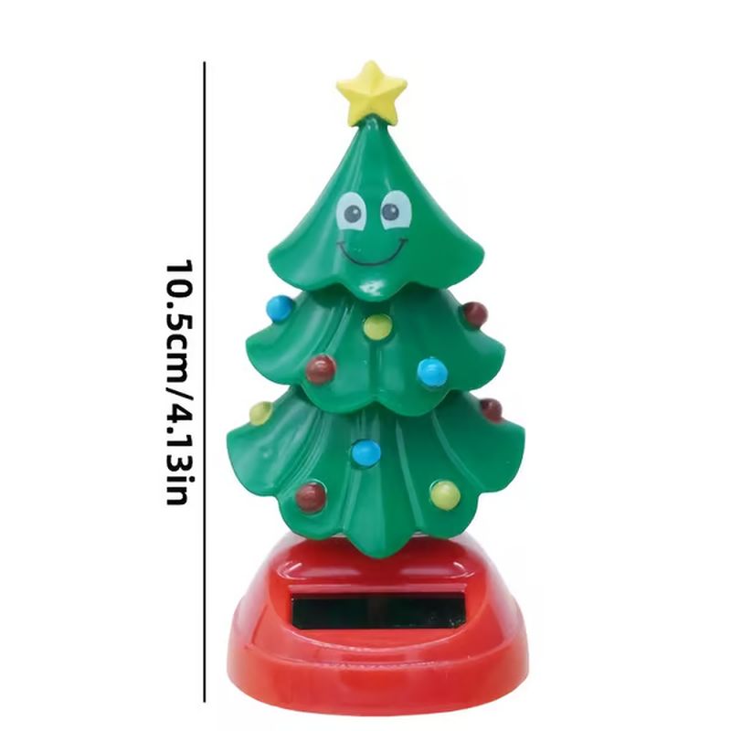 Solar-powered dancing Christmas tree car ornament