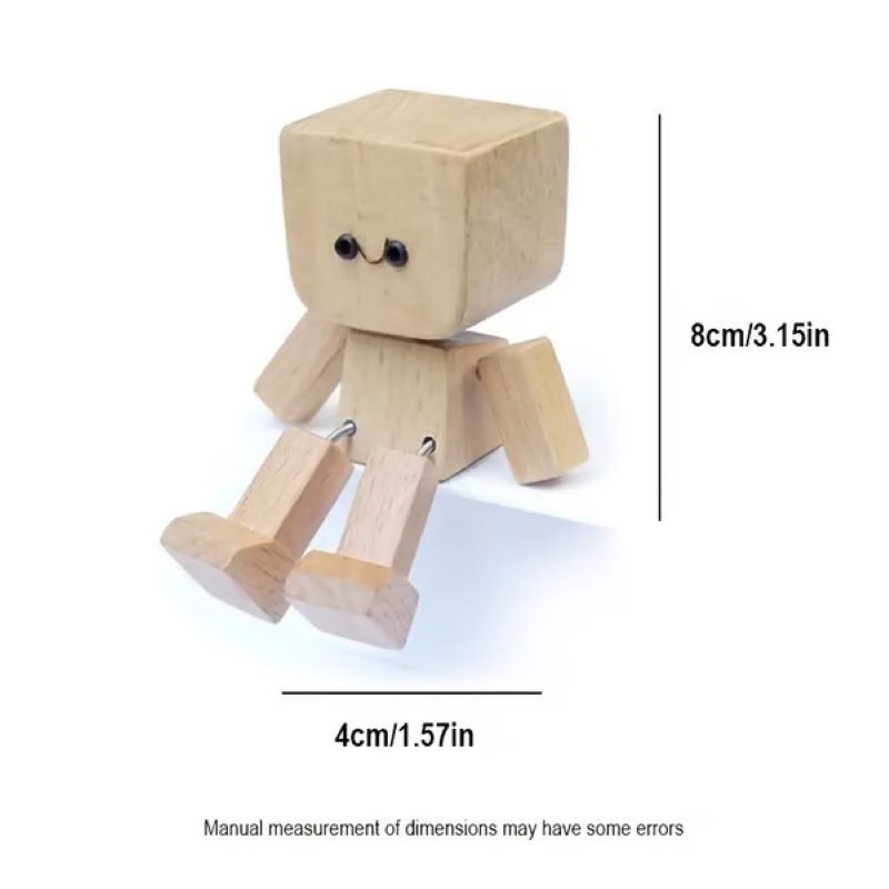 Wooden puppet ornaments with changing expressions