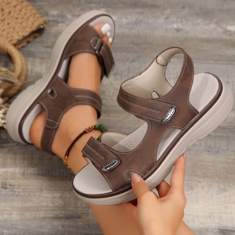 Women's Wedge Sandals with Velcro Strap
