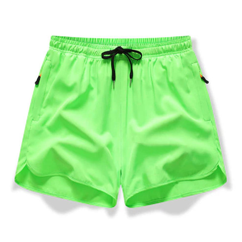 Breathable athletic shorts with zippered pockets