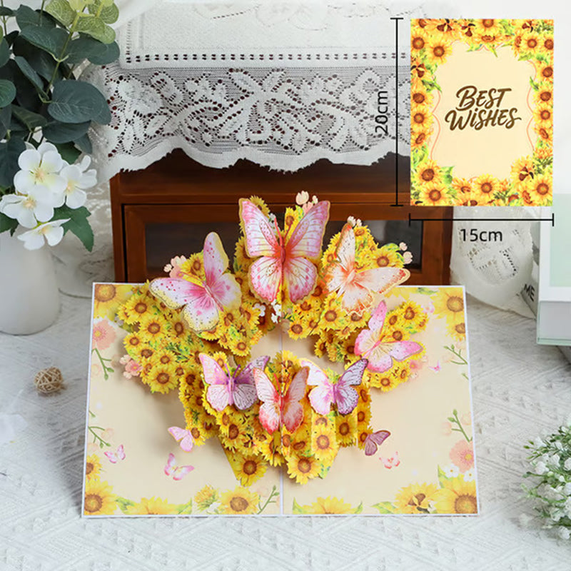 3D pop-up flower greeting cards that never fade